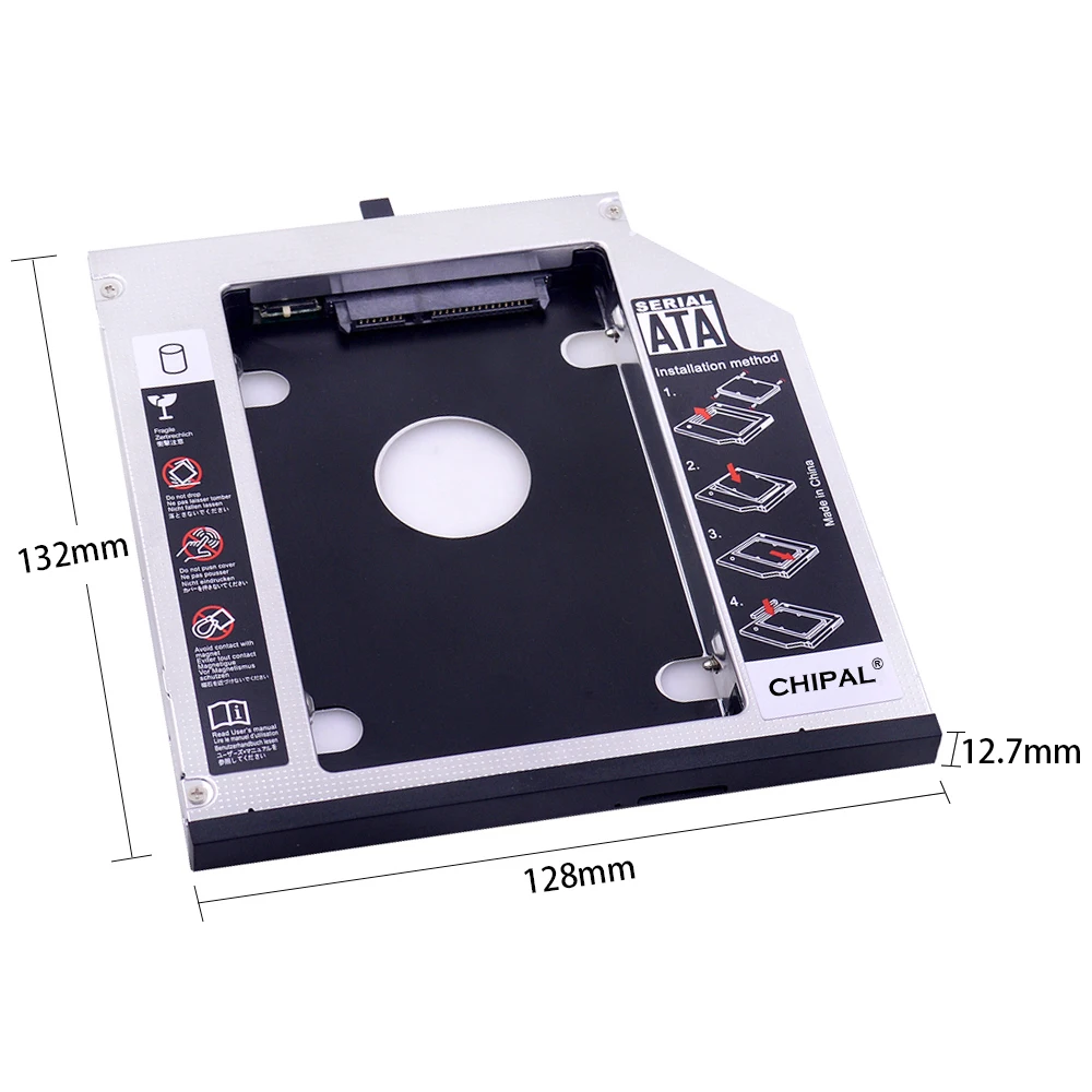 External Hard Drive Case 2nd HDD Caddy 12.7mm SATA 3.0 for 2.5'' 2T SSD for Lenovo ThinkPad T420 T430 T510 T520 T530 DVD CD ROM