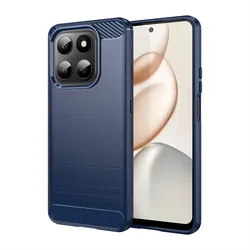 Luxury Shockproof Silicone Brushed TPU Protective Phone Case Cover for Honor X7d (Blue)