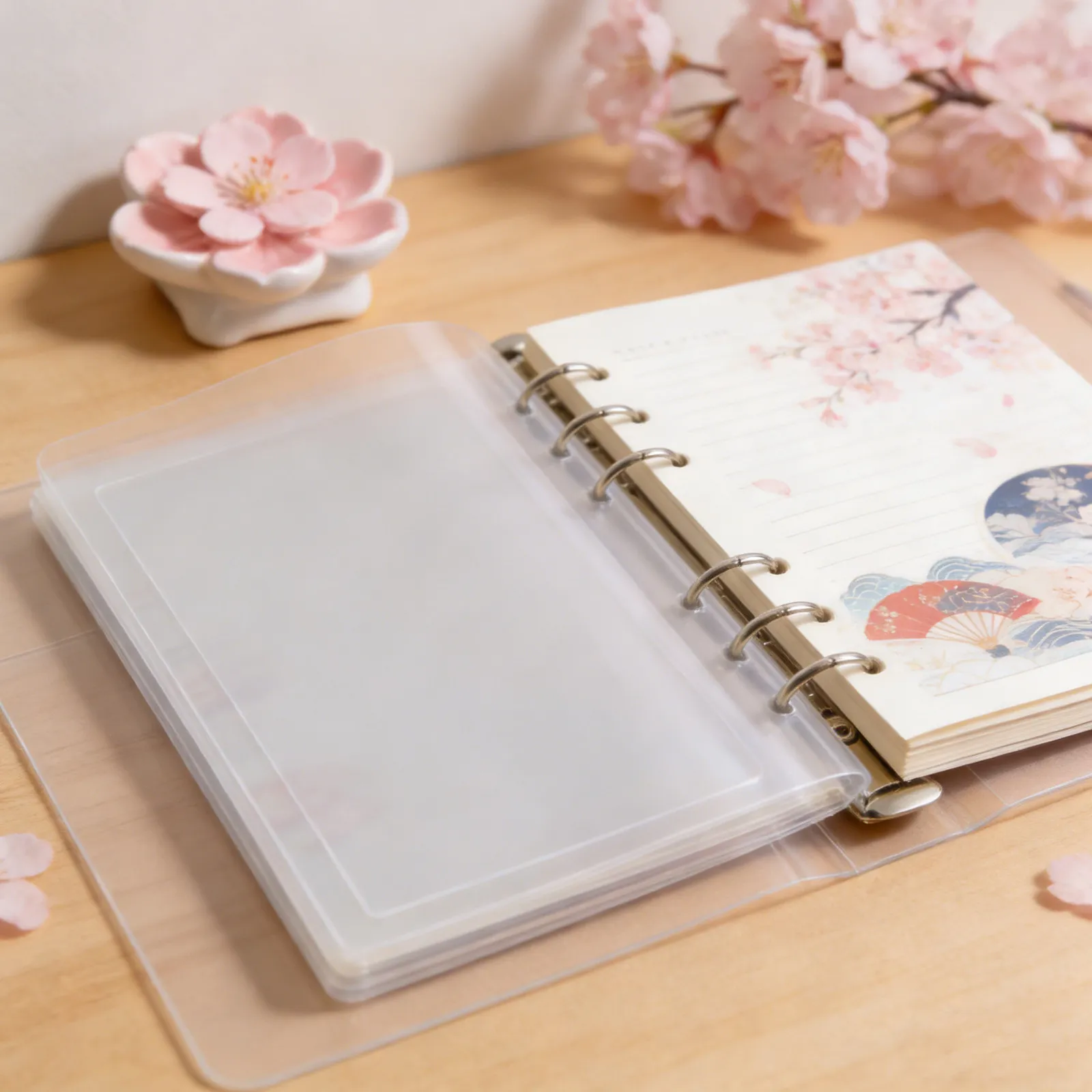 50개 투명 무공 바인더 플라스틱 페이지 양면 PET 릴리스 필름 시트 DIY 스티커 앨범 스크랩북 리필용