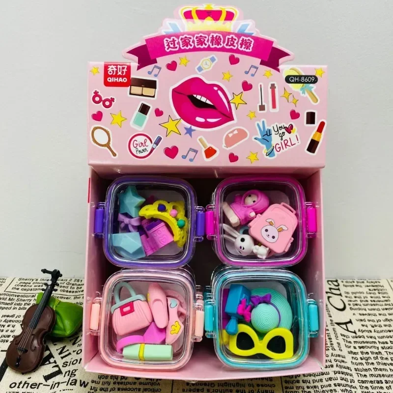 1 Pcs/Set Creative Detachable Food Snack Lunch Box Eraser Set Student Prize Stationery