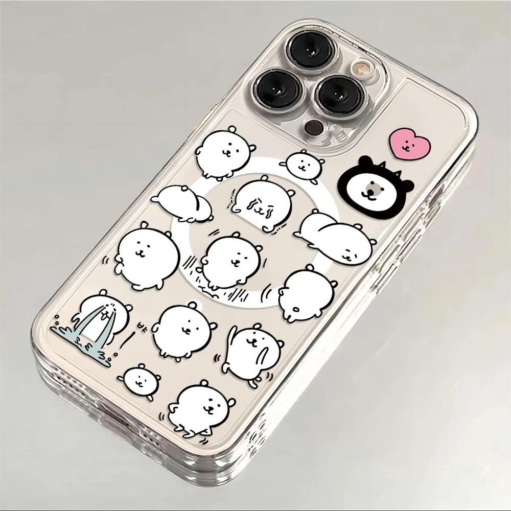Ins Korean Letter Cute Y2K Magnetic Phone Case - Soft Clear TPU