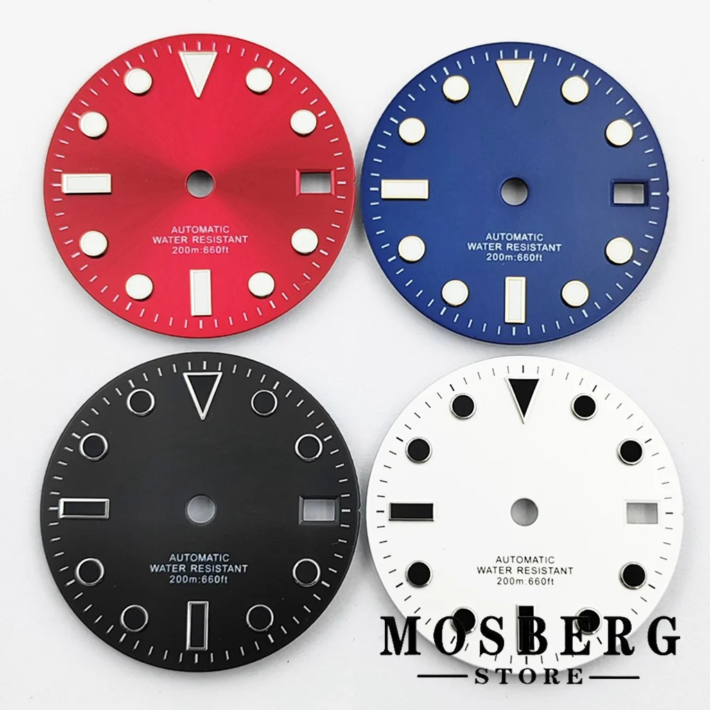 Luminous Multi-Color Watch Dial with Date Window - 28.5mm