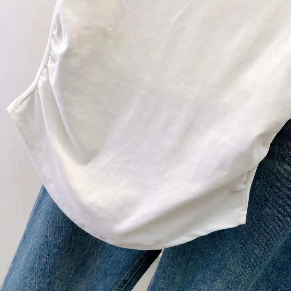 Sweet Slim Fit Y2K Crop Tops Pleated Short Sleeves Korean T-shirt Summer Women Clothing Solid Short T-shirt Ladies