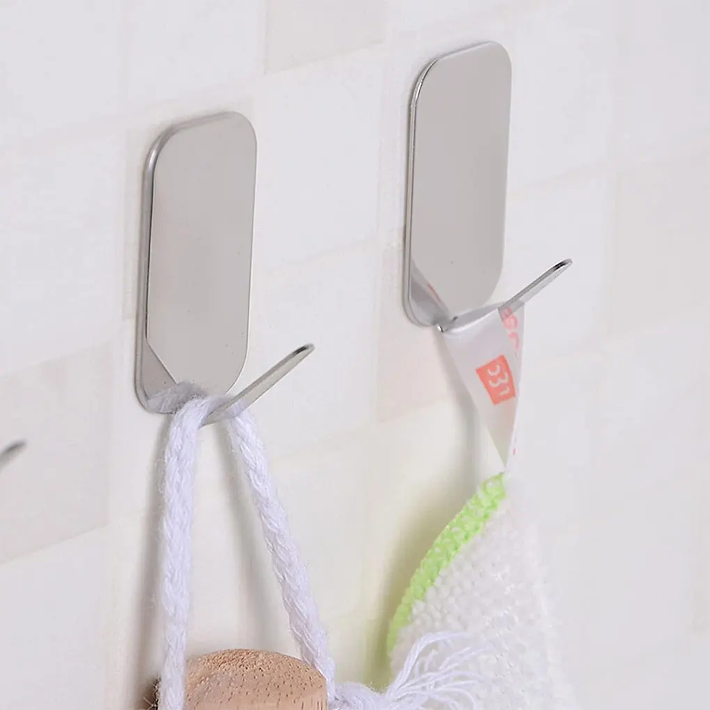 

16pack lot Strong Bearing Capacity Stainless Steel Adhesive Hooks For Easy Installation Durable