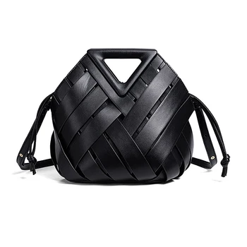 Borsa Intrecciata da Donna Trendy in Pelle Vegana, Borsa a Tracolla, Borsa a Secchiello con Manico Superiore, Borsa Hobo Vintage Casual per Lavoro e Appuntamenti