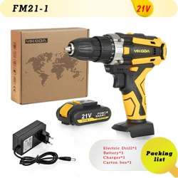 Powerful Cordless Rechargeable Drill and Electric Screwdriver with 2-Speed Functionality (YK-FM21-1)