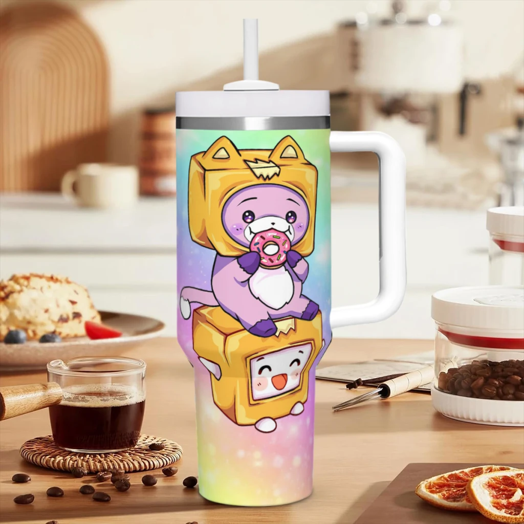 Car Travel Mugs Lankybox Foxy Boxy Kawaii Stainless Steel 304