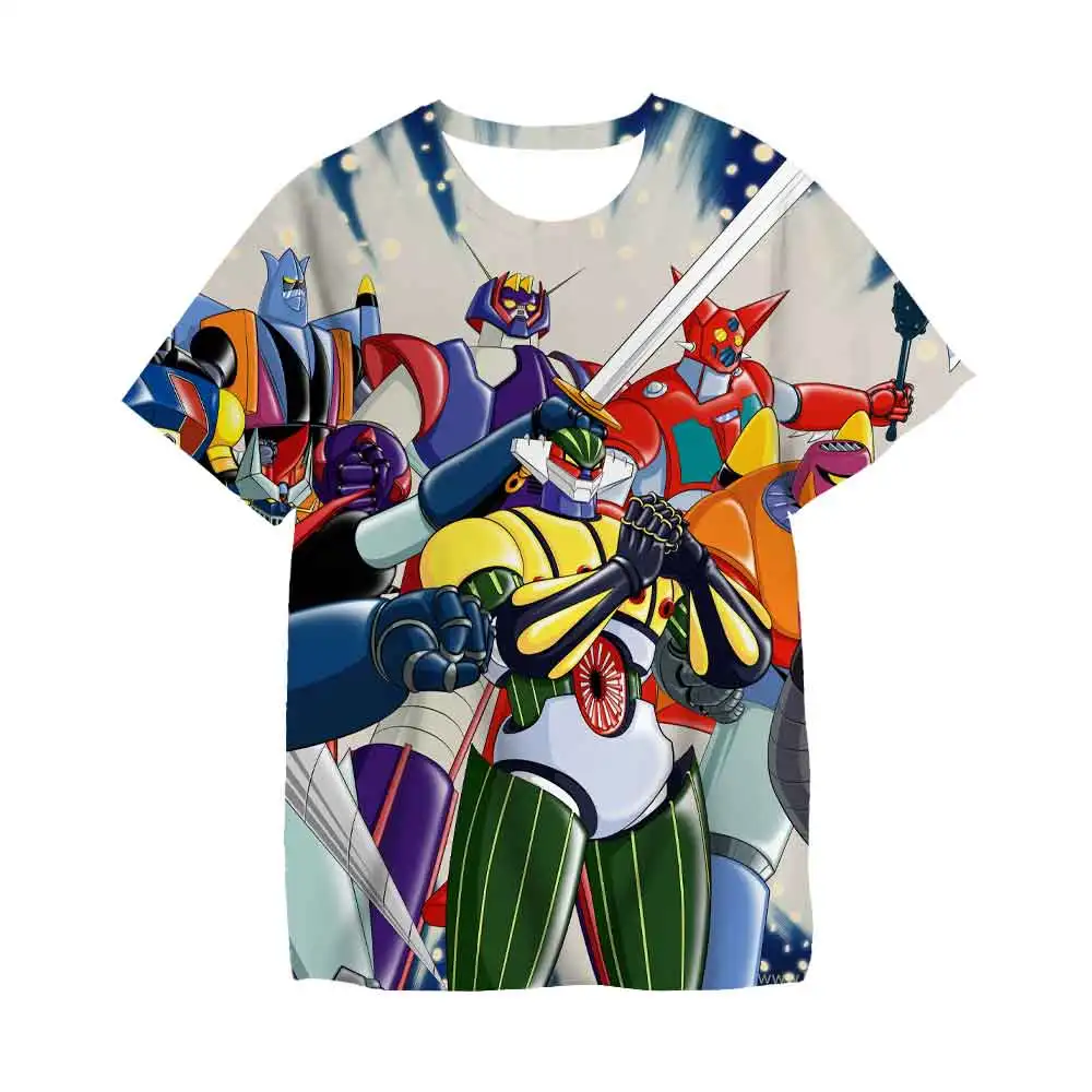 Mazinger z Kids 3D Printing T-Shirts Japanese Cartoon Anime Games 4-14 Years Old Clothing Boys Girls Baby Summer Tops |