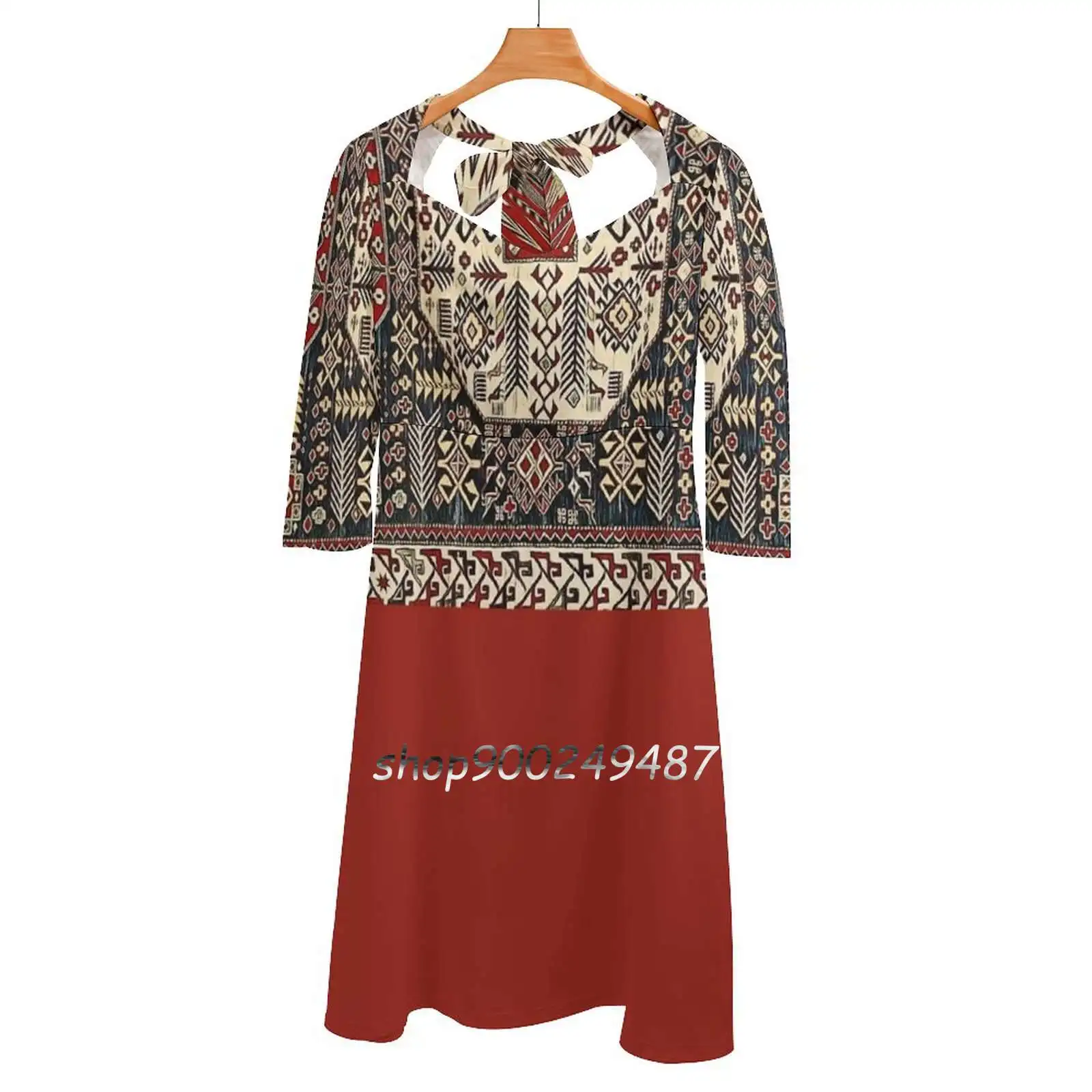 

Armenian Folk Art 8 Sweetheart Knot Flared Dress Fashion Design Large Size Loose Dress Armenia Armenian Pride Armenian Rugs