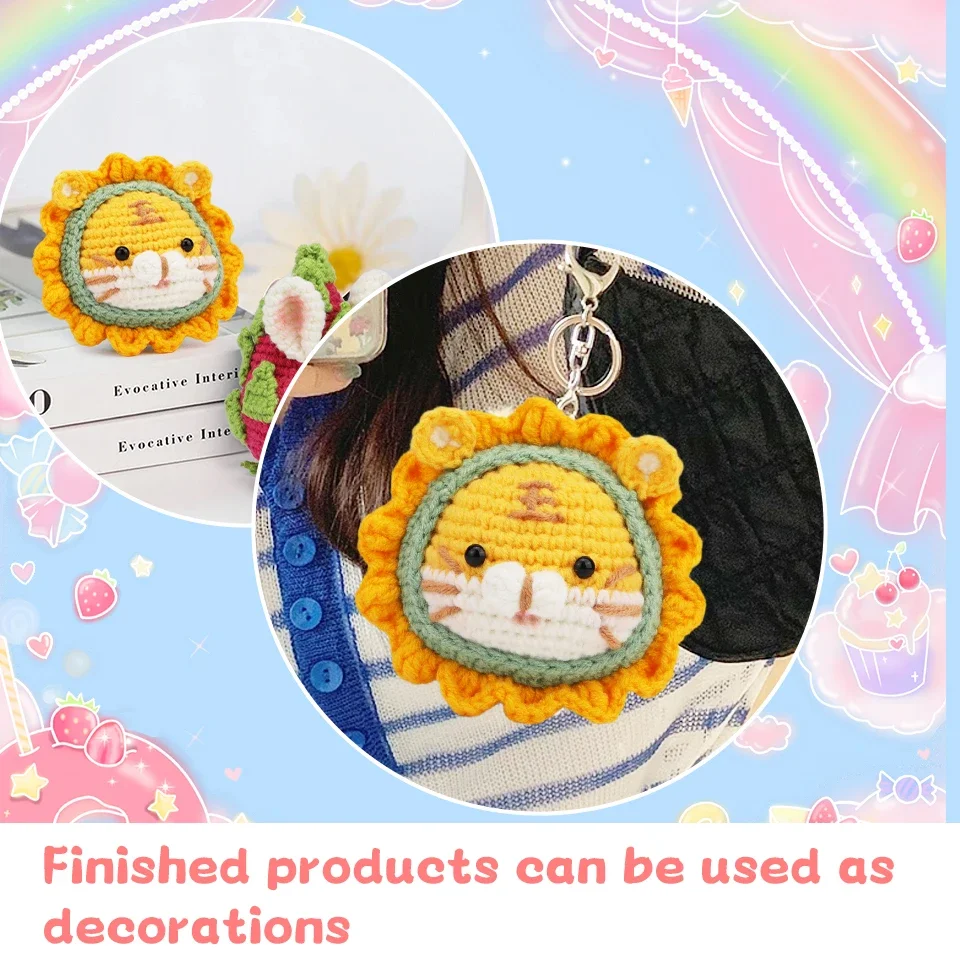 Cute Animals Knitting Crochet Hook for Beginners with Step-By-Step Instructions Non-Finished Material Package