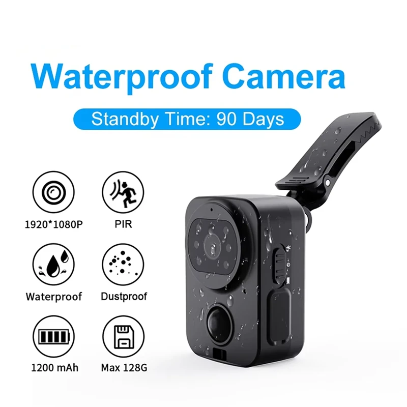 FUFU PD01 Waterproof Camera 1080P Pocket Cameras FHD Long Battery PIR Video Recorder Sport DV Bike Action Cam No Memory Card 4