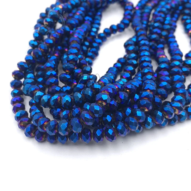 Vibrant Blue-Green Crystal Beads for Jewelry Crafting – Rondelle Faceted Glass Spacer Beads for DIY Bracelets