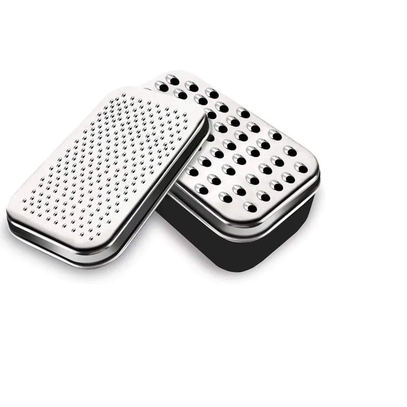 Stainless Steel Cheese Grater 1pc with Food Storage Container and Lid Versatile for Cheese Parmesan Kitchen Gadget