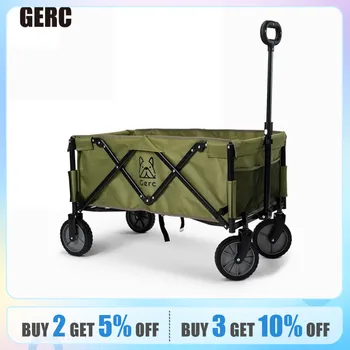 GERC 접이식 휴대용 캠핑 트롤리, 야외 당김 로드, 캠핑 쇼핑 배달, 캠프 소형 트레일러 상품 이미지