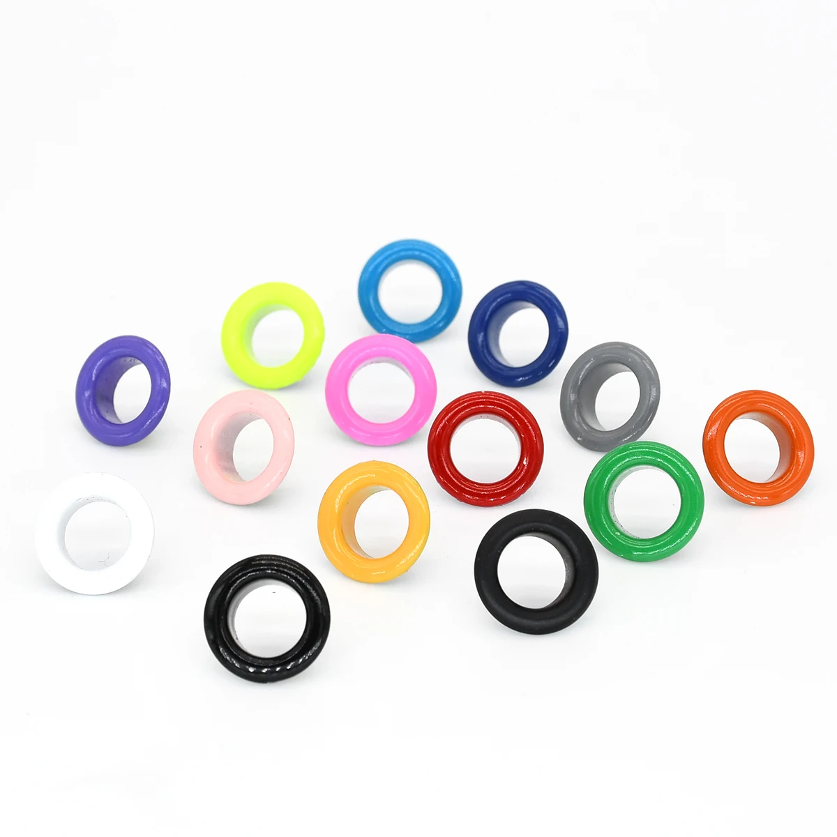 Colored eyelets grommets with washer inner 6mm round hole eye rings for shoes bag clothing belt hat scrapbooking 100sets/pack