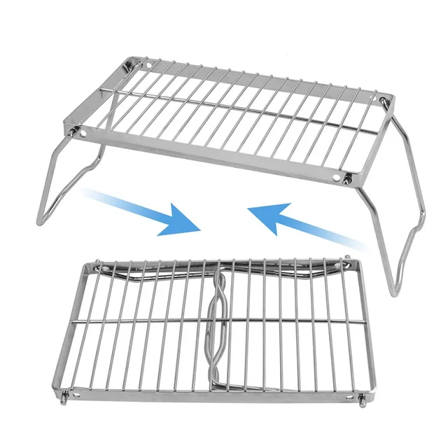 야외 캠핑을 위한 화로 접이식 테이블과 스테인레스 스틸 그릴