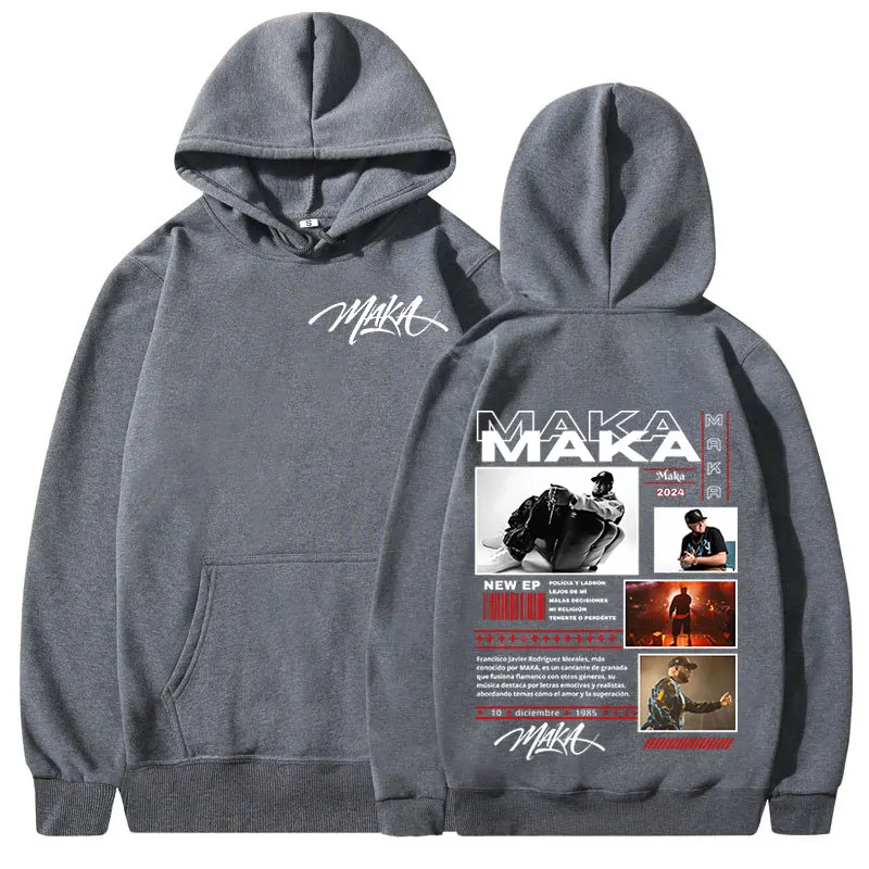 Rapper Maka Aura Tour Album 2025 Hoodies Men's Women Vintage Fashion Hooded Sweatshirts Hip Hop Oversized Pullovers Streetwear 5