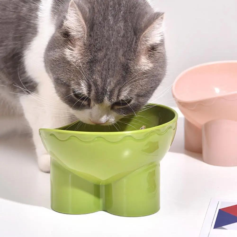 

Bite-resistant Pet Dish Elevated Anti-spill Pet Bowl with Neck Guard for Cats Dogs Stable Feeding Dish Reduces Accidents