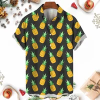 Men's Shirts 3D Fruit Pineapple Printed Shirts For Women New Summer Funny Streetwear Short Shirts Y2k  Mens Hawaiian Clothing 1