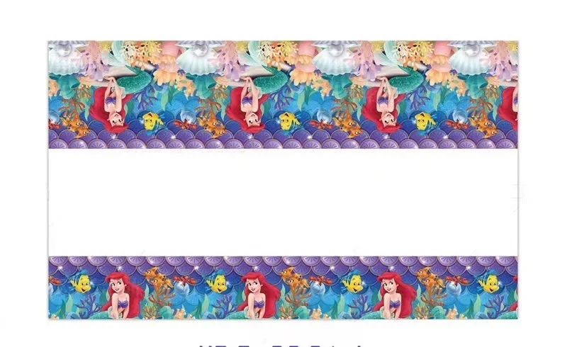 Disney Girl's birthday party Little Mermaid themed banner paper cup balloon tablecloth