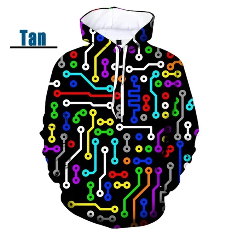 thumbnail image 1 of Sudadera con capucha para hombre y mujer, con estampado completo de circuito, cuello redondo, informal, de talla grande, para otoño e invierno, 1 of 5