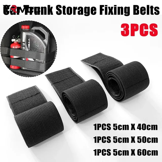 3PCS Car Trunk Organizer Tools 40/50/60cm Magic Tapes Fixing Belt Storage Bag Fixed Auto Interior Stowing Tidying Car Accessries