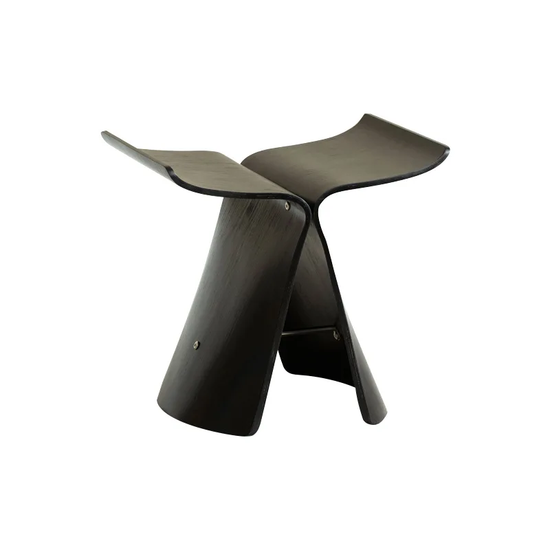 Tabouret papillon en bois massif pour adultes, banc incurvé européen, banc à chaussures créatif, maison, salon, brochure