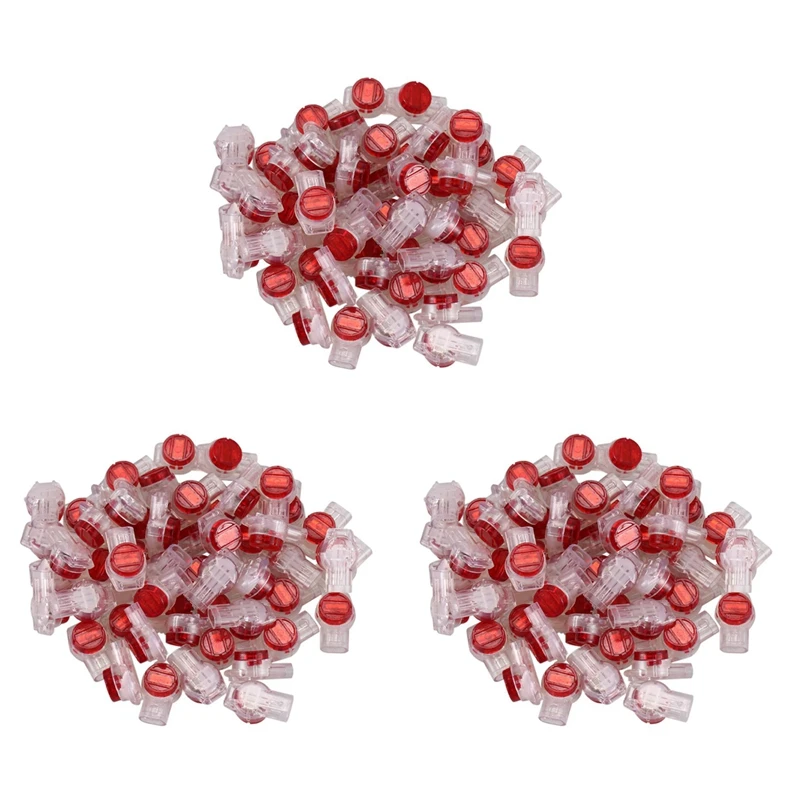 

165 Pieces Gel Splice UR Connector 3 Port Wire Connectors Red+Clear