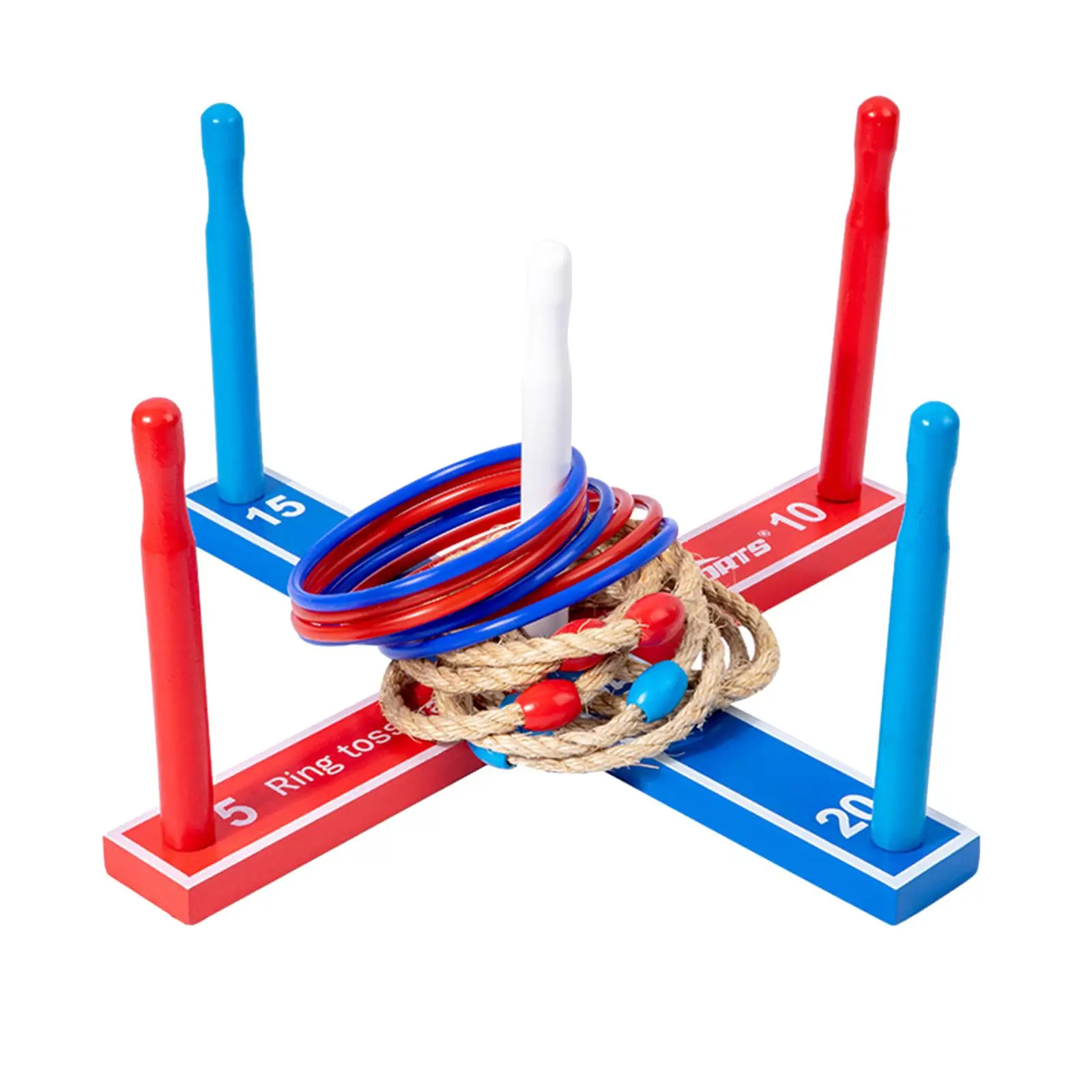 

Wood Ferrule Game Puzzle Toy Team Cooperation Educational Outdoor Yard Game Backyard for Camping Beach Garden Christmas Kids