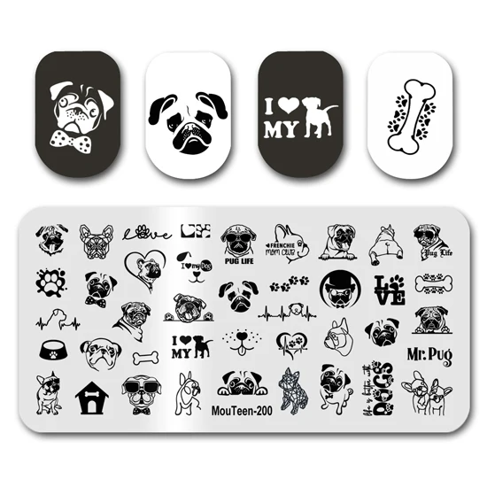 Newest Nail Stamp MouTeen Full Products Mixed Sassy Nail Stamping Plates Manicure Stencil Set For Nail 4
