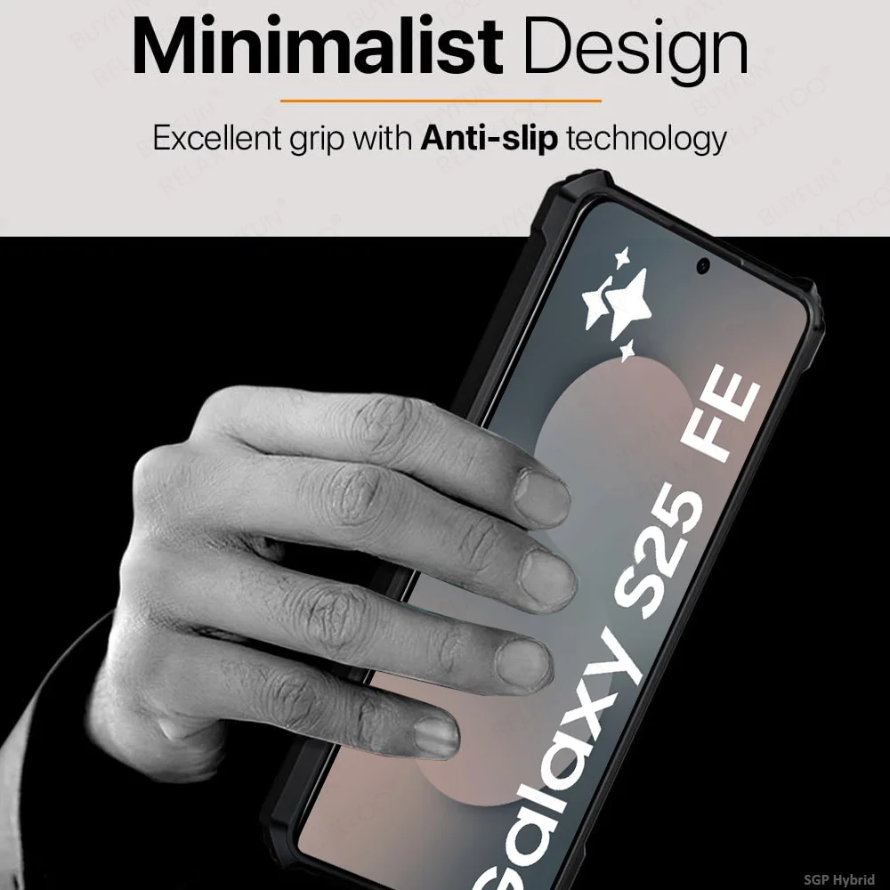 Acrylic Ring Stand Transparent Shockproof Phone Case with Hard PC Back Cover