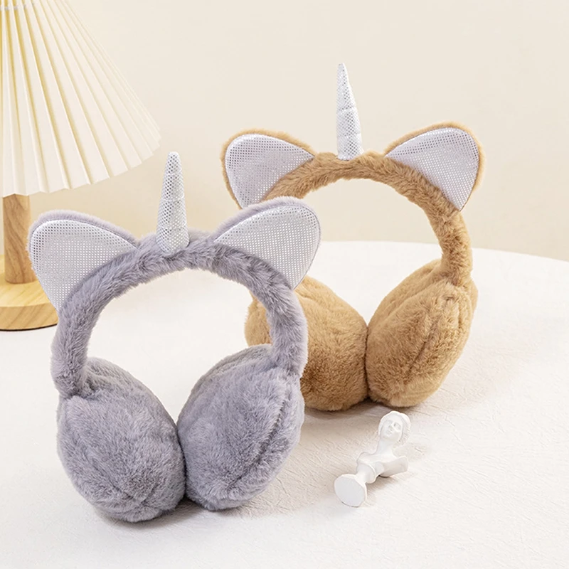 

Winter Warm Earmuffs for Women Girls Cat Ears Earflap Fashion Soft Plush Earmuffs Fluffy Earflap Headband Outdoor Ear Warmers