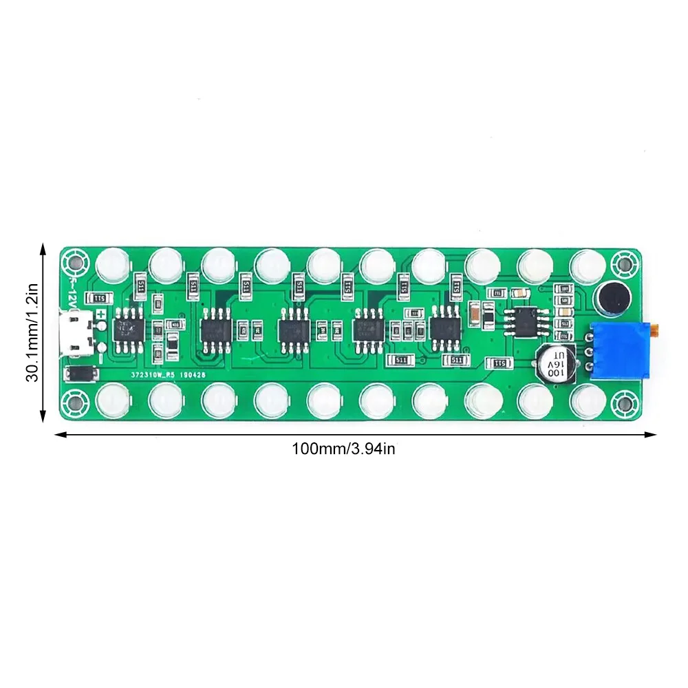 Led Module for Acoustic Sensing Spectrum Audio Power Amplifier Level Meter Led Indicator Flash Melody Light Sound Partner