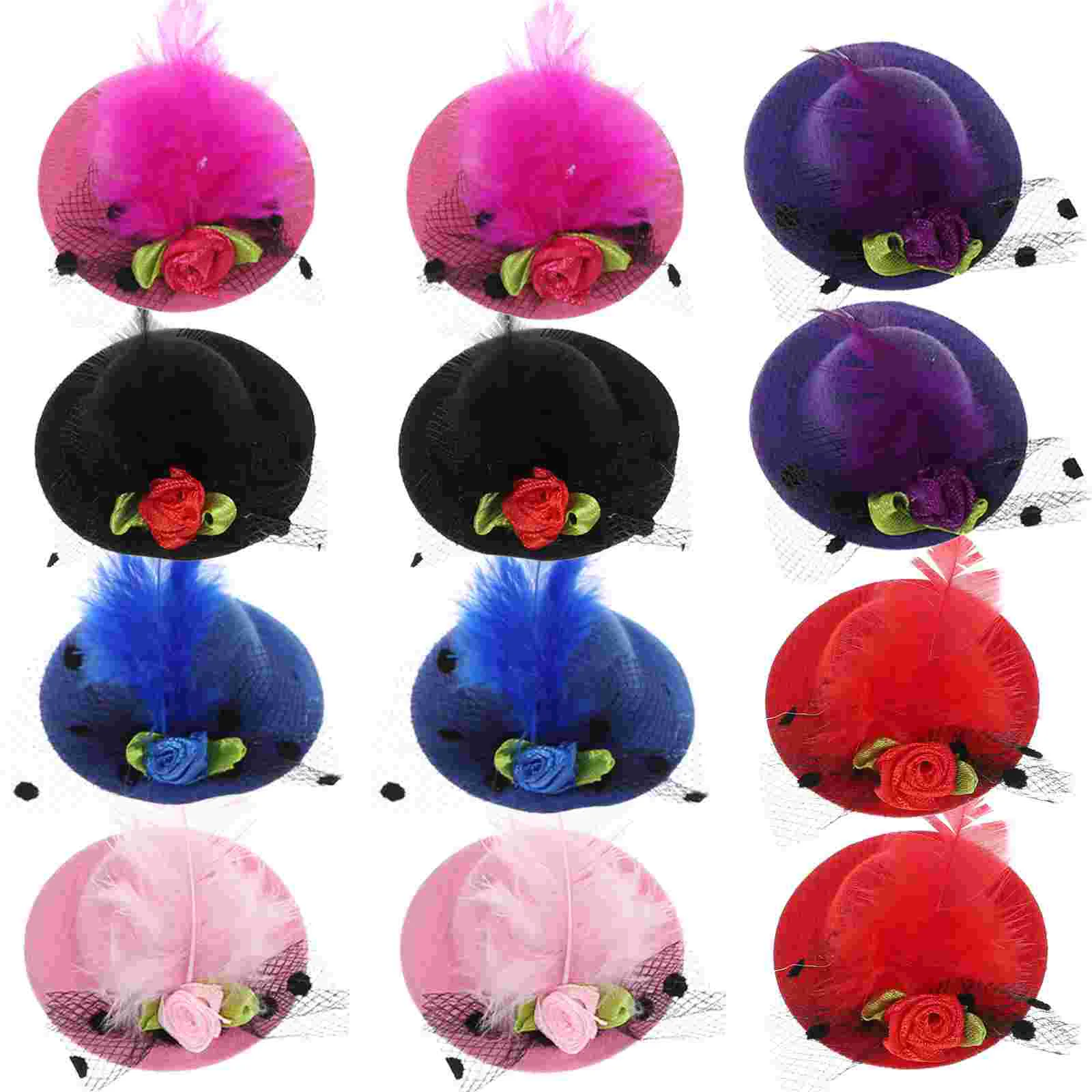 

5.5CM Hair Mini Hat Clip Hats Party Hairpins Kids Clips Fasinator Barrette Girl Costume Decorative For Kids(Random Color)