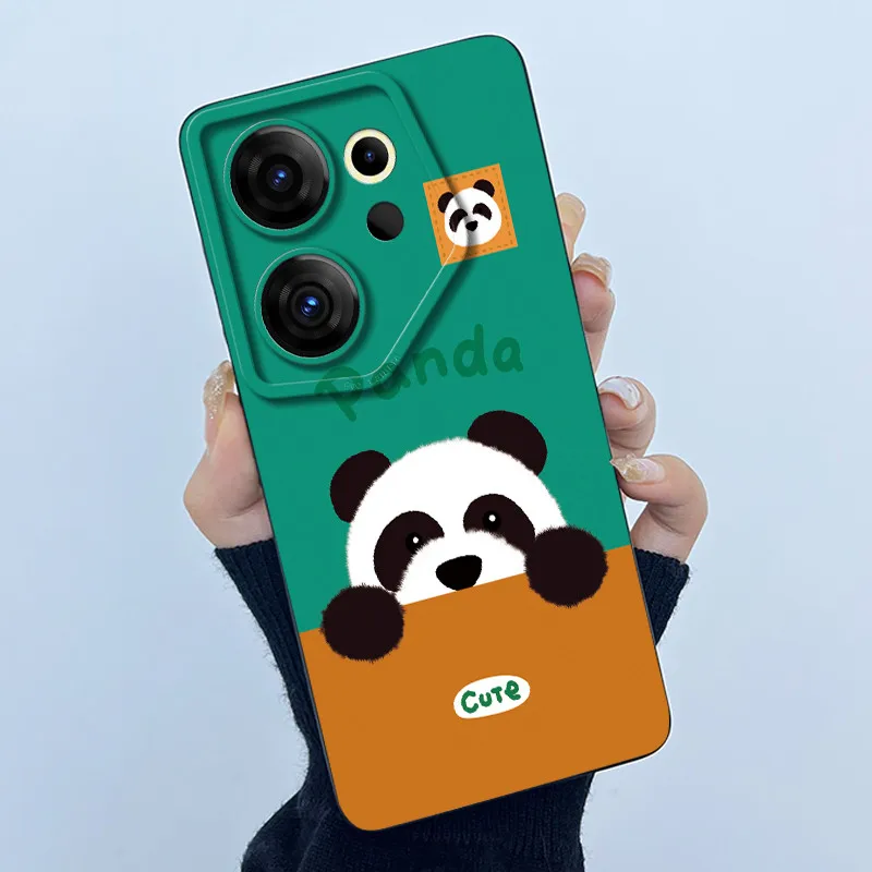 Cute Panda & Cats Silicone Soft Back Cover - Slim Anti-Scratch Protective Case