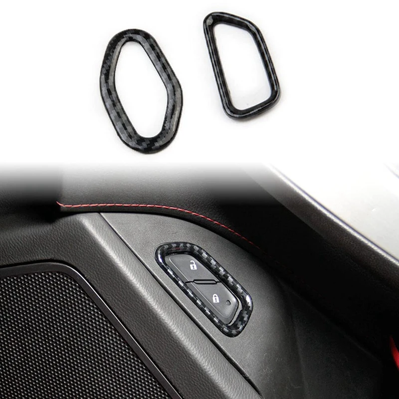 

2 шт., накладки на кнопки дверного замка для Chevrolet Corvette C7 2014 2015 2016 2017 2018 2019