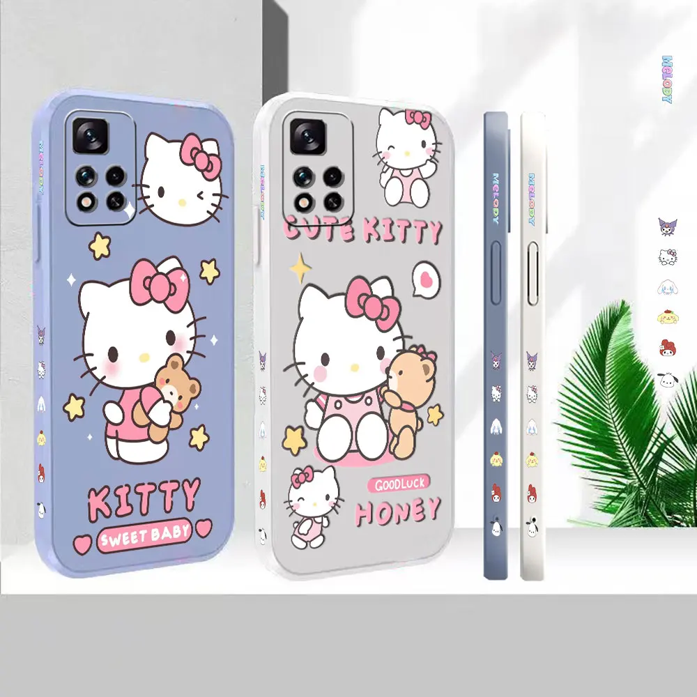 Cinnamoroll Sanrio Melody Liquid Rope Funda Phone Case For Redmi Note 12 11  11S 11T 10S 10 9S 9T 9 8 Pro Speed Plus 5G Cover 