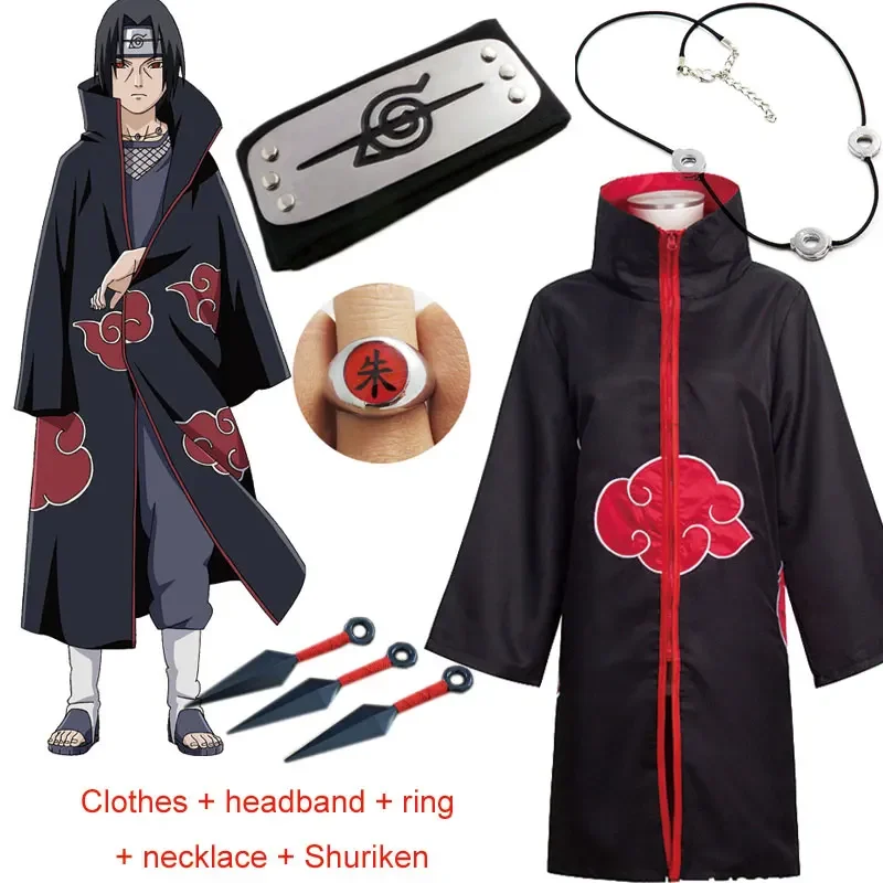 Kakashi Cosplay Set: Akatsuki Cloak & Accessories