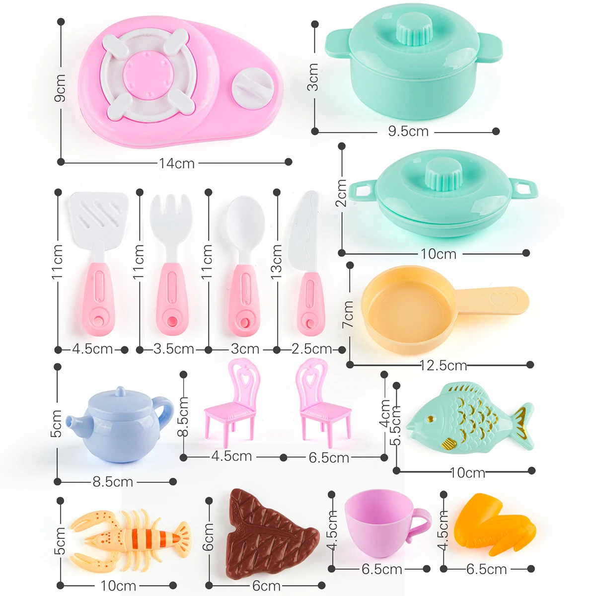 16pcs Cooking Toy Set Play House Kitchen Toy Pretend Pre-school Play Chef Kits