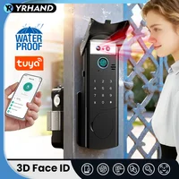 Tuya WiFi APP 3D Face Recognition Fingerprint Smart Lock Waterproof Gate Iron Door RFID Digital Face Recognition Lock For home 1