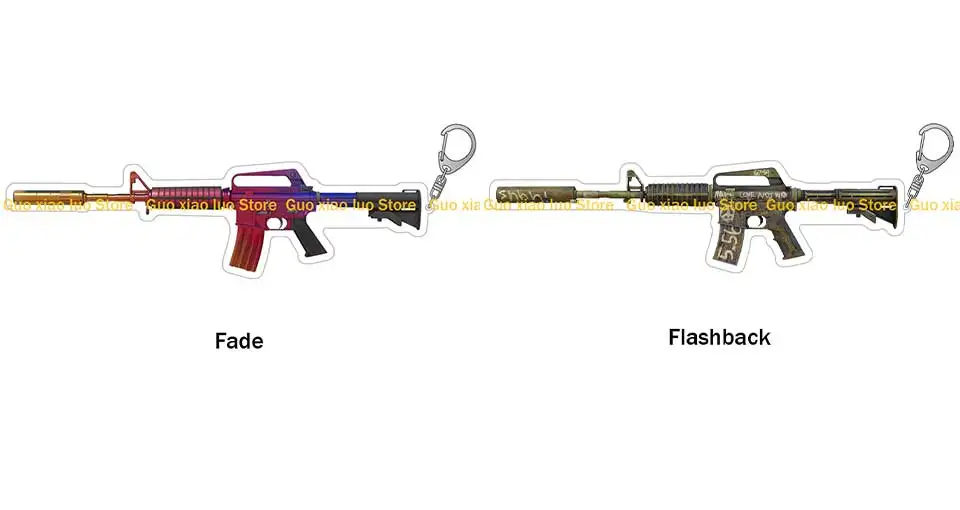 CS2 GO Game Waffe M4A1-S Fade Bright Water Guardian Golden Coil Basilisk Flashback Skins Acryl Schlüsselanhänger Taschenanhänger Jungen Geschenk – Detail 8