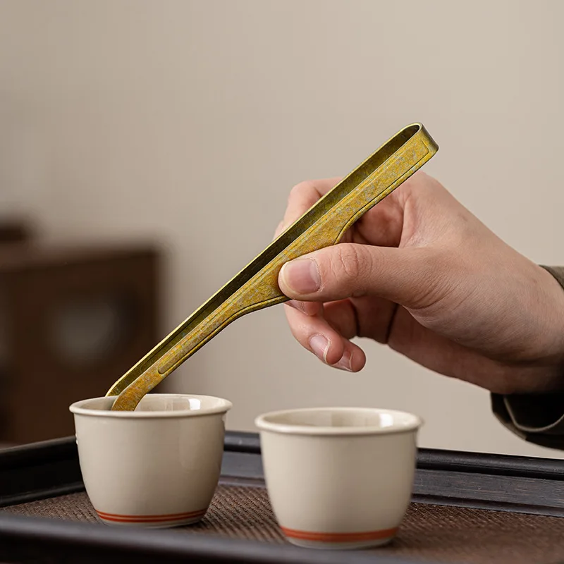 Pure Titanium Non-Slip Tea Pincers Take Teacup Tweezers Tea Making Tools Kombucha Clip High-End Clips