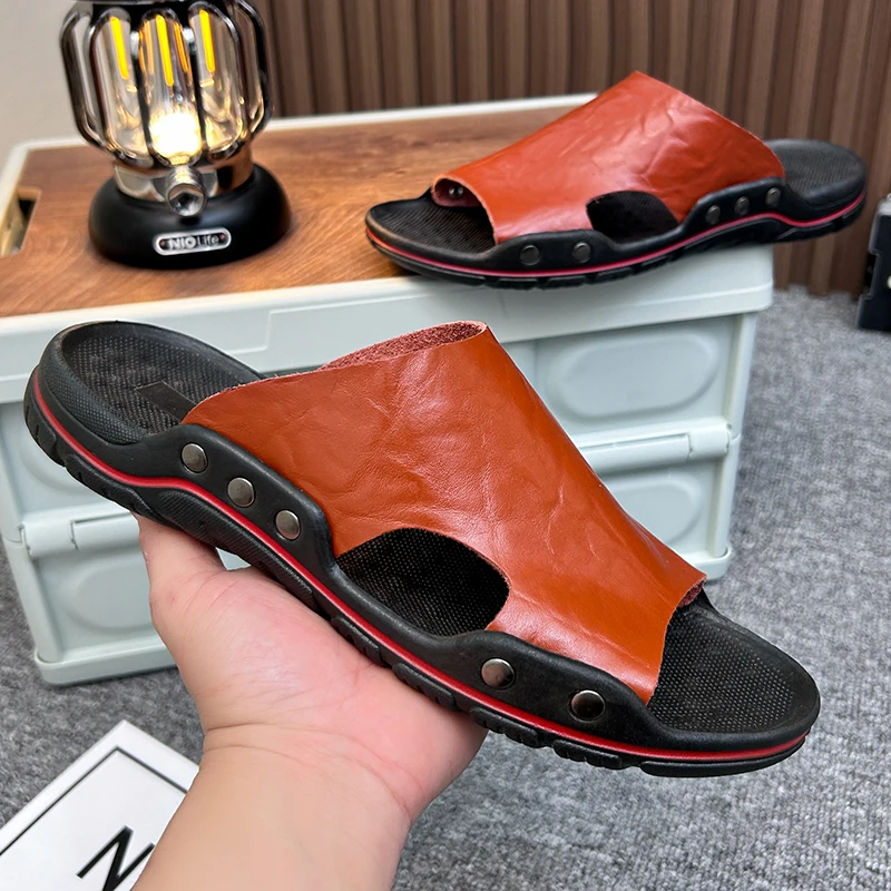 New Men's Sandals and Slippers 2024 Summer Outdoor Casual Beach Shoes Free Shipping Anti Slip Shock-absorbing Breathable Sandals