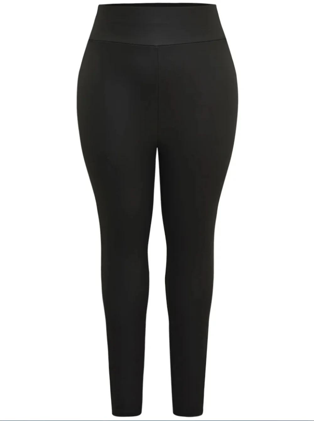 Curvy Plus Size Faux Leather Leggings Tummy Control Wideband Matte Pleather Leggin 2X 4X