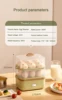 DMWD Electric Egg Cooker Double Layers Multifunction Eggs Boiler Corn Milk Rapid Breakfast Machine Home Food Heating Steamer 6