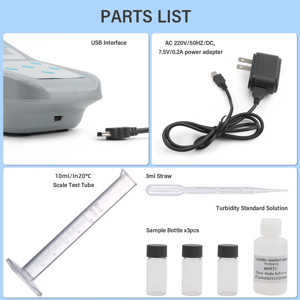 Portable Turbidity Meter, Scattering Light Tester for Water Quality, High Accura