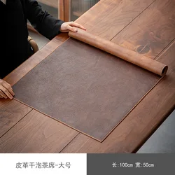 Luxury Leather Zen Tea Mat - Waterproof Heat Insulation (L 100X50CM)