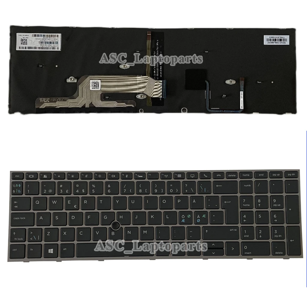 Teclado para hp Zbook 15 g5 17 g5 Moldura de Prata Coreano Espanhol Inglês Russo Russo Russo Russo Russo Russo Inglês Novo - Imagem 5