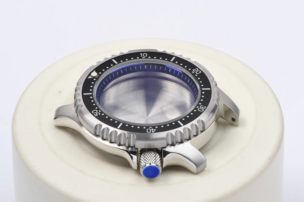 Edelstahl-Uhrengehäuse C3, leuchtendes Saphirglas, Taucheruhrengehäuse, passend für Seiko Watch Mod für NH35/NH36 Automatikwerk – Detail 6