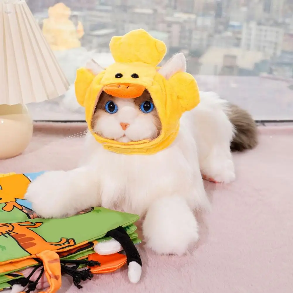 

Adorable Cat Pet Hat Banana Duck Sun Flower Flamingo Tiger Cartoon Design Fastener Tape Adjustable Funny Pet Hat Costume
